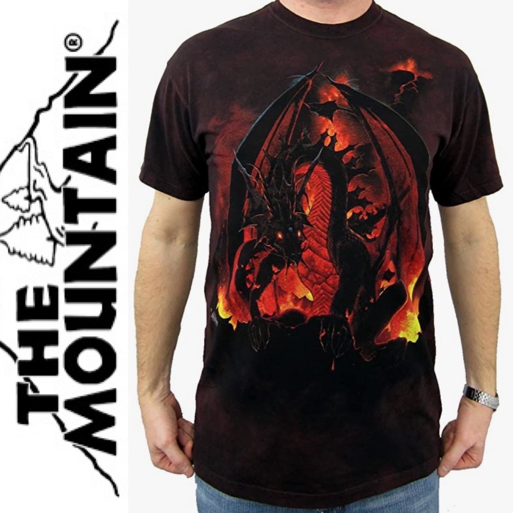 EUC The Mountain Fireball Dragon T-shirt, M